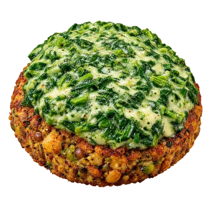Premium de acelga: hamburguesa vegana de legumbres con muzzarella vegana